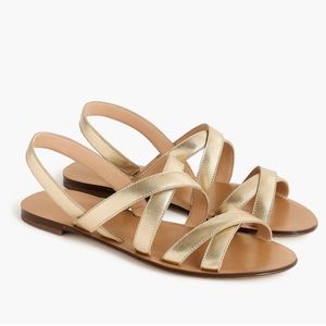 NWT J.Crew Metallic Gold Sandals